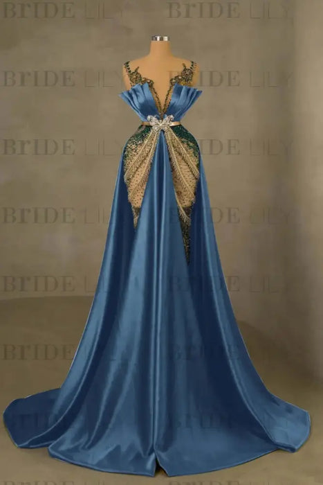 Emerald Green Mermaid Prom Dress Sleeveless Spaghetti Strap Long Evening Gown - Prom Dresses