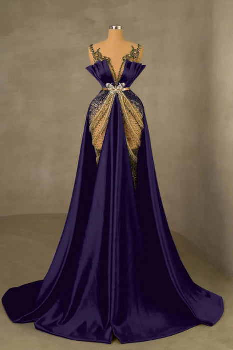 Emerald Green Mermaid Prom Dress Sleeveless Spaghetti Strap Long Evening Gown - Prom Dresses