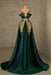 Emerald Green Mermaid Prom Dress: Sleeveless Spaghetti Strap Long Hem