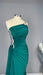 Emerald Green Sleeveless One Shoulder Appliques Long Prom Dress
