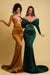 Enchanting Emerald Off-Shoulder Mermaid Prom Gown