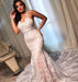 Enchanting Open-Back Lace Wedding Dress with Mermaid Spaghetti Straps