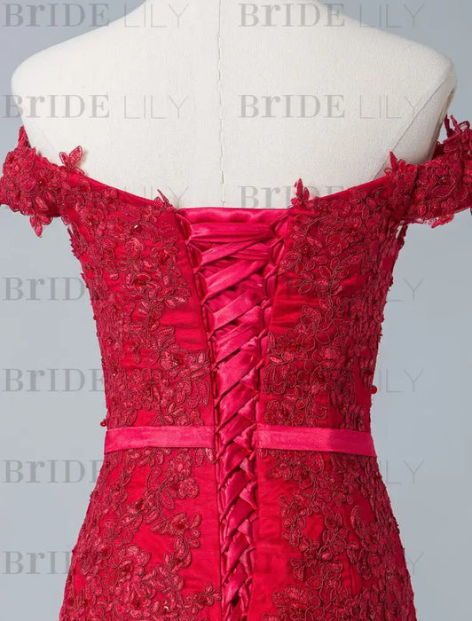 Evening Dress Mermaid Off The Shoulder Lace Lace Tulle Formal Party Dresses(APP ExclusivePrice  $176.99)