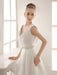 Turndown Collar Brides Wedding Dress With Pleated Satin misshow