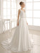 Turndown Collar Brides Wedding Dress With Pleated Satin misshow