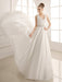 Turndown Collar Brides Wedding Dress With Pleated Satin misshow