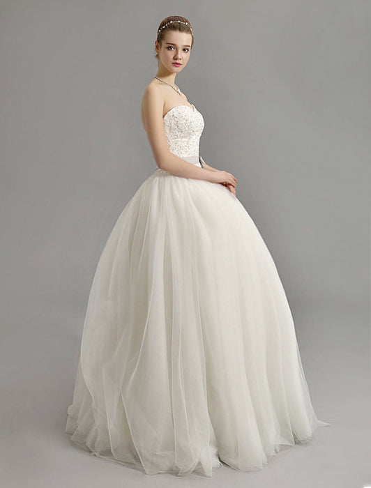 Sweetheart Ball Gown Wedding Dress with Colored Sash misshow