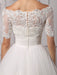 Tull Off-The-Shoulder Ball Gown Wedding With A Lace Wrap misshow