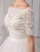 Tull Off-The-Shoulder Ball Gown Wedding With A Lace Wrap misshow