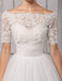 Tull Off-The-Shoulder Ball Gown Wedding With A Lace Wrap misshow