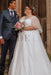 Exquisite Ivory Wedding Dress Aline Plus Size Tulle Lace Bridal Gown with Sleeves - Wedding Dresses
