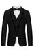 Geoff Fancy Black Notched Lapel Three Pieces Men Suits For Business