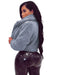 Faux Fur Coats For Women Grey Turndown Collar Long Sleeves Oversized Stretch Winter Coat