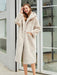 Faux Fur Coats For Women Long Sleeves Casual Stretch Turndown Collar Orange Yellow Long Coat
