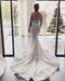 Floor-length Mermaid Wedding Dress with Elegant Off-the-Shoulder Backless Design and Appliques Lace