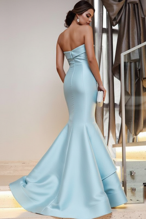 Floor Length Strapless Mermaid Evening Sexy Unique Long Prom Dress - Prom Dresses