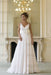 Floor Length V Neck Sleeveless Chiffon Beach Wedding Dress with Flowers - Wedding Dresses