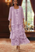 Floral Tiered Chiffon Dress - Lilac