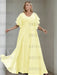 Daffodil plus size chiffon mother of the bride gown with flutter sleeves
