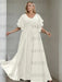 Ivory plus size chiffon mother of the bride gown with flutter sleeves
