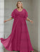 Orchid plus size chiffon mother of the bride gown with flutter sleeves