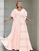 Petal plus size chiffon mother of the bride gown with flutter sleeves