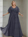 Stormy plus size chiffon mother of the bride gown with flutter sleeves