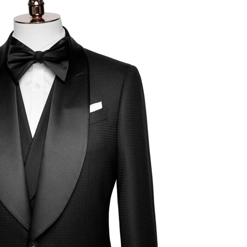 Men's Black One Button Shawl Lapel Three Piece Suit main image 0