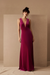 Velour Evening Dress - Fuchsia