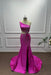 Fuchsia One Shoulder Sequins Sleeveless Mermaid Prom Dress - Prom Dresses