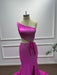 Fuchsia One Shoulder Sequins Sleeveless Mermaid Prom Dress - Prom Dresses