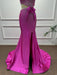 Fuchsia One Shoulder Sequins Sleeveless Mermaid Prom Dress - Prom Dresses