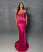 Fuchsia Sexy Mermaid Prom Dress V-Neck with Beads Sequins