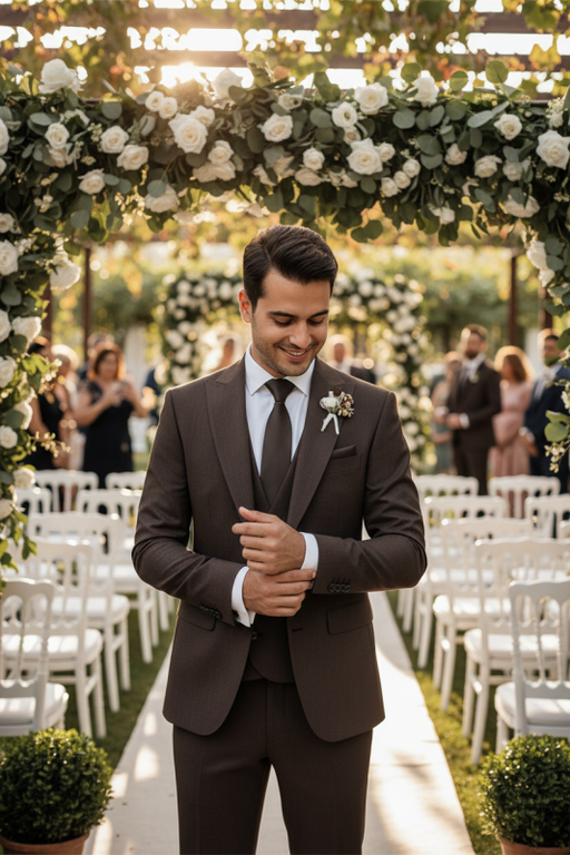 新郎在户外婚礼仪式