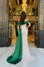 Glamorous Green Off-the-Shoulder Sequined Prom Dress with Slit