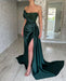 Glamorous Green Strapless Prom Dress Long Beading Mermaid Dress