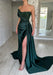Glamorous Green Strapless Prom Dress Long Beading Mermaid Dress
