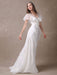 Glamorous Court Train Ivory Bridal Wedding Dress With Beading V-Neck misshow
