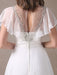 Glamorous Court Train Ivory Bridal Wedding Dress With Beading V-Neck misshow