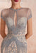 Glamorous Jewel Neck Short Sleeve Mermaid Prom Dress with Beadings