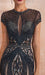 Glamorous Jewel Neck Short Sleeve Mermaid Prom Dress with Beadings
