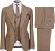 Barret Glamorous Khaki Peaked Lapel Three Pieces Business Suits For Men