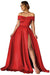 Glamorous Off-the-Shoulder Prom Gown with Elegant Split Hem
