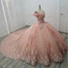 Glamorous Off-the-Shoulder Tulle Ball Gown Quinceanera Dresses with Floral Appliques - Prom Dresses