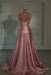 Glamorous Pink Prom Dress Sweetheart Spaghetti Strap with High Slit Trail - Prom Dresses