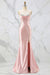 Glamorous Pink Shimmer Spaghetti Straps Satin Prom Dress