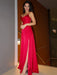 Glamorous Red Spaghetti Strap Prom Gown with Daring Leg Split