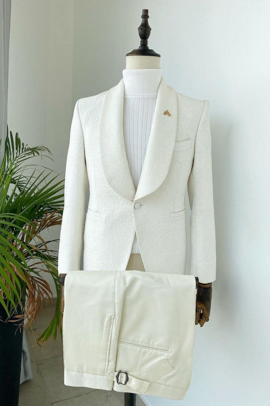 White Custom Wedding Suits with Shawl Lapel - 2 Pieces main image 0