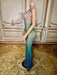 Glitter High Neck Rhinestone Sheath Prom Dress
