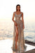 Glitter Sequins High Split Prom Dress with Beadings